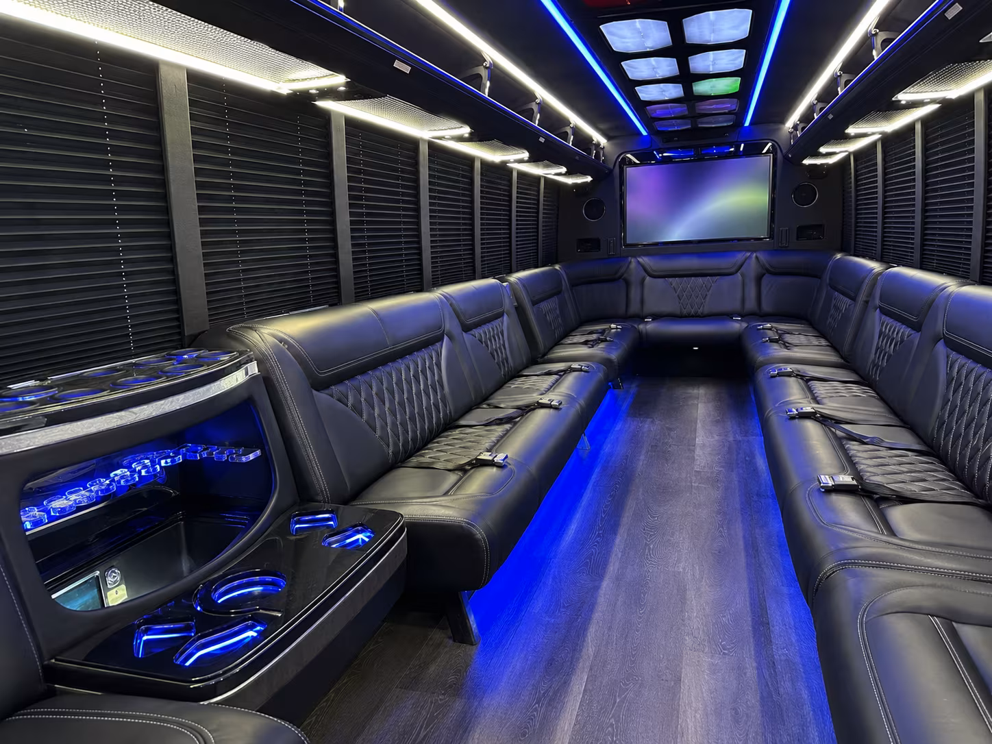 lacey 20 passenger party bus inside