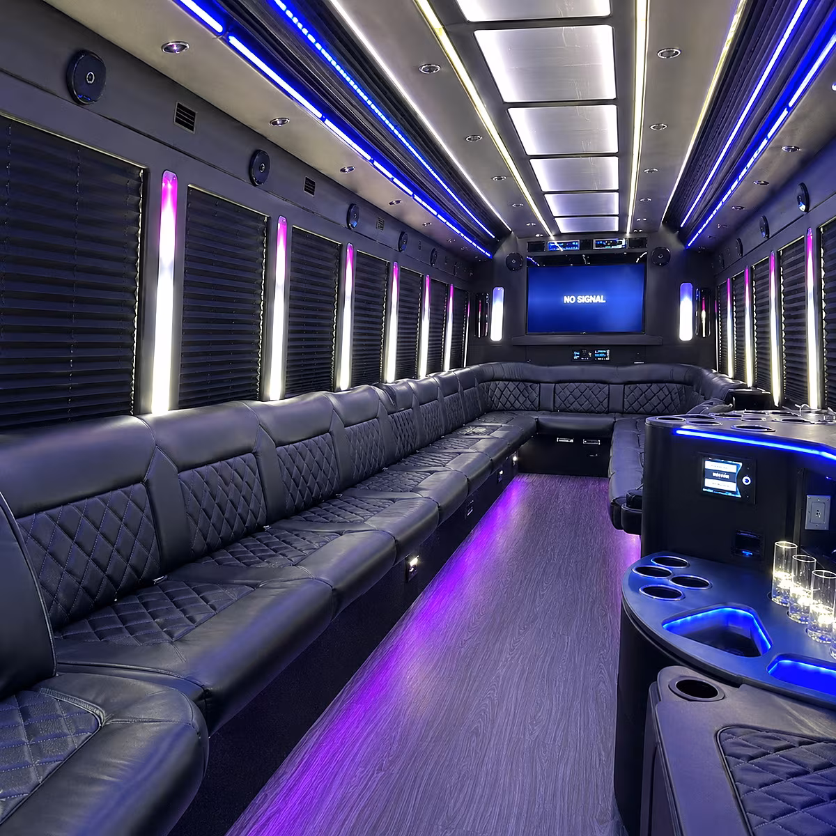 lacey 30 passenger party bus inside