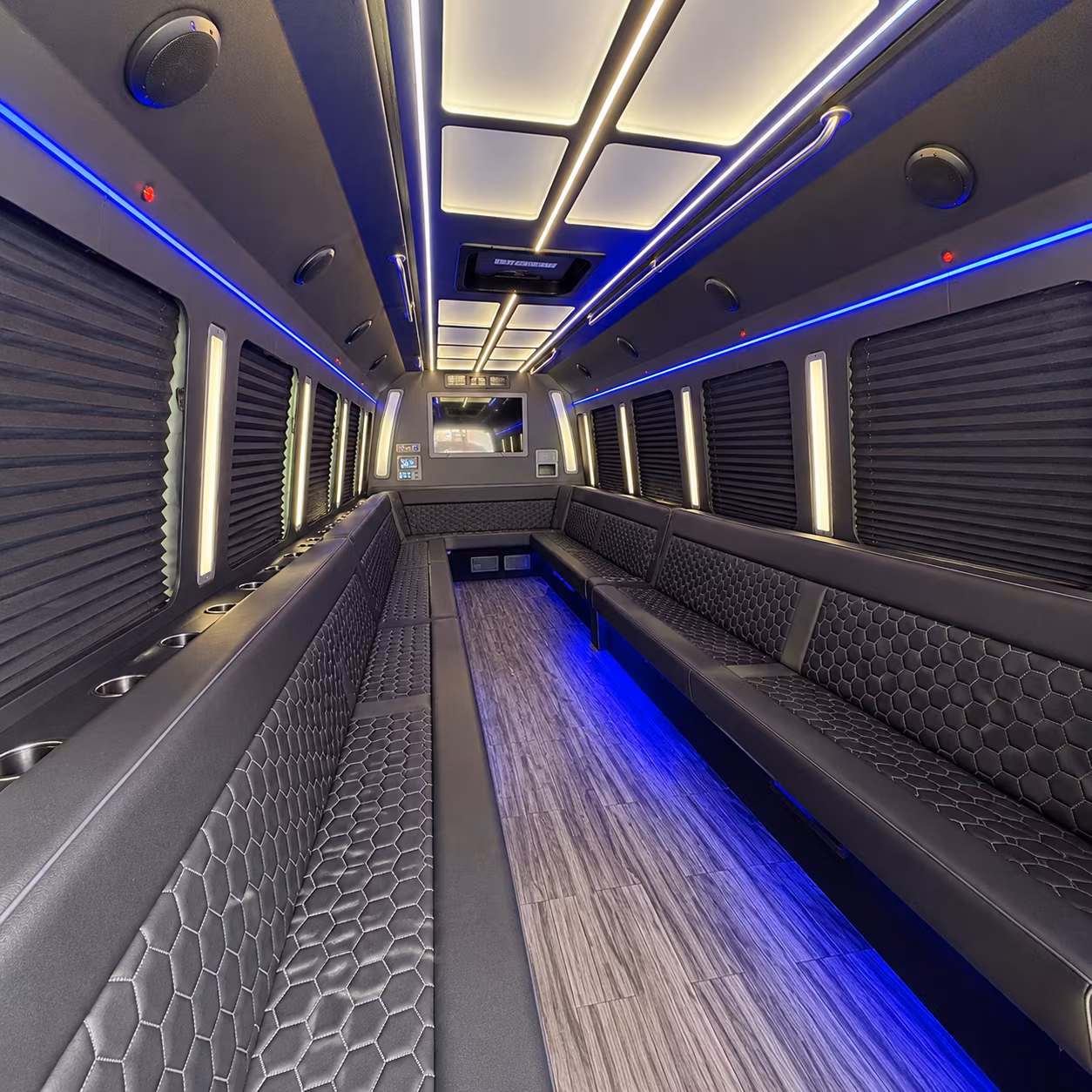 lacey 30 passenger party bus interior