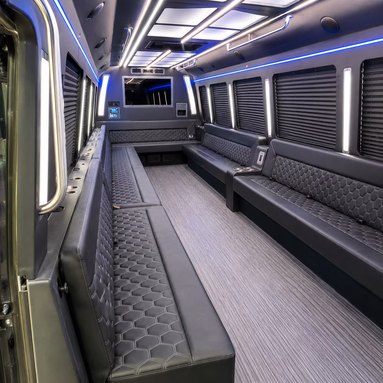 lacey 40 passenger party bus interior
