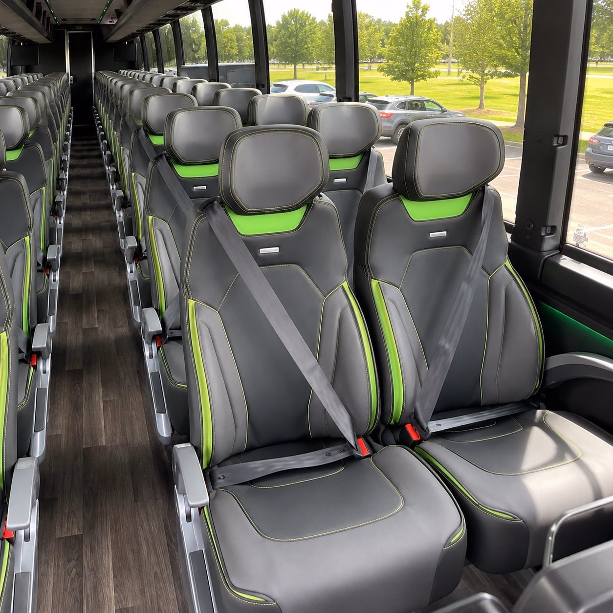 lacey charter bus rental interior